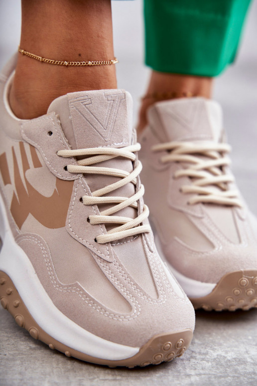 Sieviešu sporta apavi šņorējami smilšu krāsas Tolea