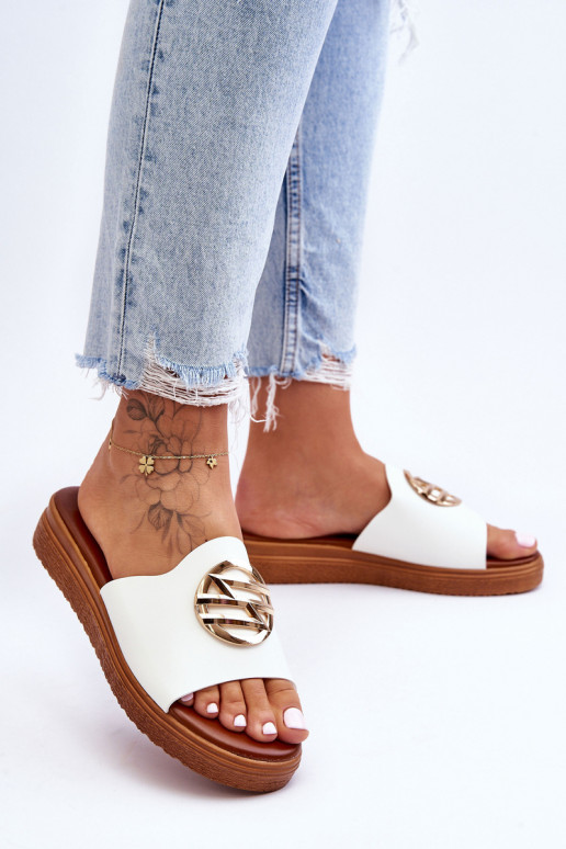 Sieviešu Čības ar ornamentiem baltas krāsas Secrets