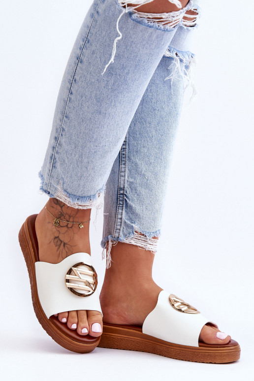 Sieviešu Čības ar ornamentiem baltas krāsas Secrets