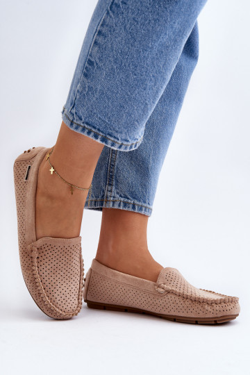 Sieviešu Ažūrs Mokasīni smilšu krāsas Rasirna