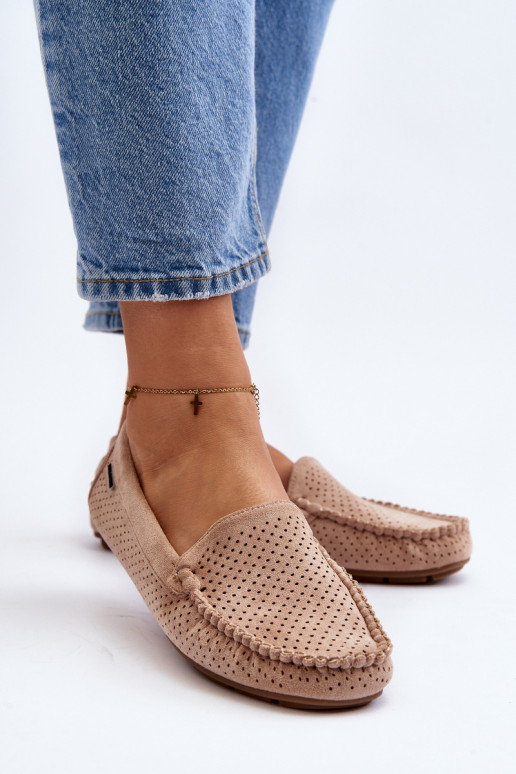 Sieviešu Ažūrs Mokasīni smilšu krāsas Rasirna