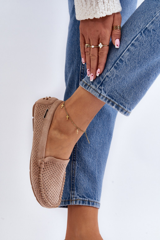 Sieviešu Ažūrs Mokasīni smilšu krāsas Rasirna