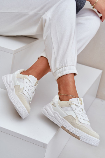 Sneakers modeļa apavi ar platformu Big Star OO274A155 Baltas-smilšu krāsas