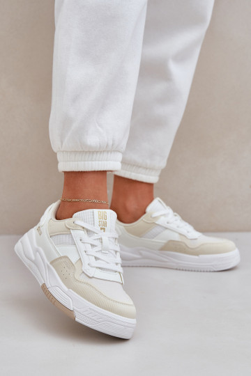 Sneakers modeļa apavi ar platformu Big Star OO274A155 Baltas-smilšu krāsas 2