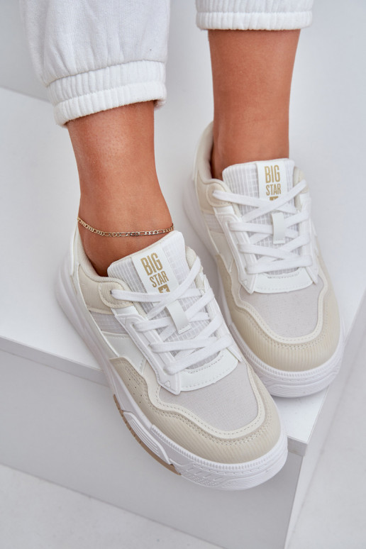 Sneakers modeļa apavi ar platformu Big Star OO274A155 Baltas-smilšu krāsas