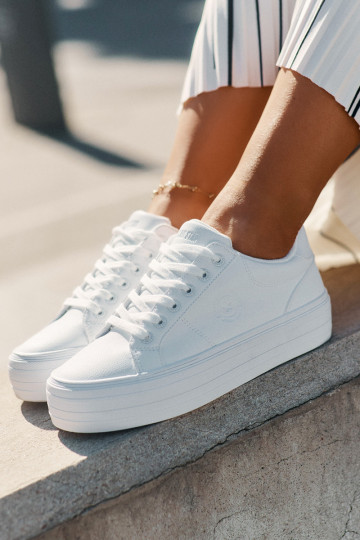 Eko Āda sieviešu puszābaki ar platformu Big Star RR274298 baltas krāsas