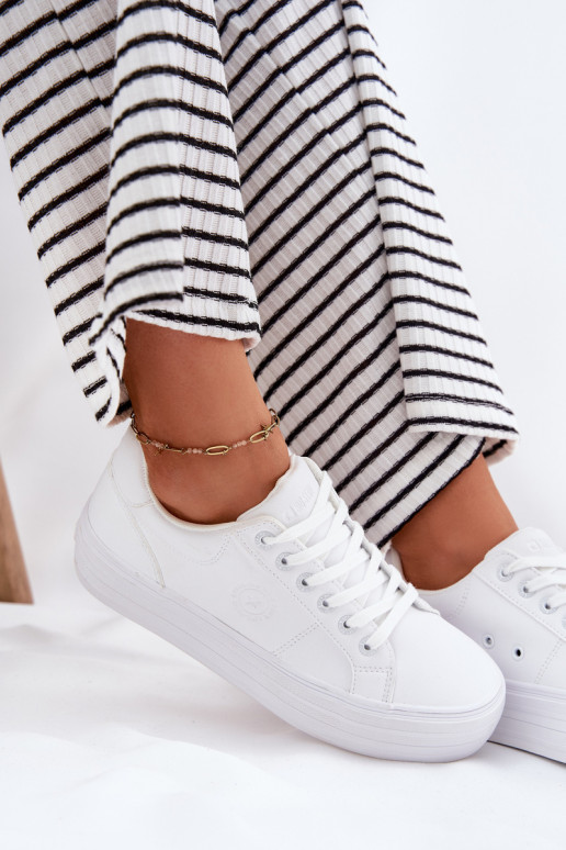 Eko Āda sieviešu puszābaki ar platformu Big Star RR274298 baltas krāsas