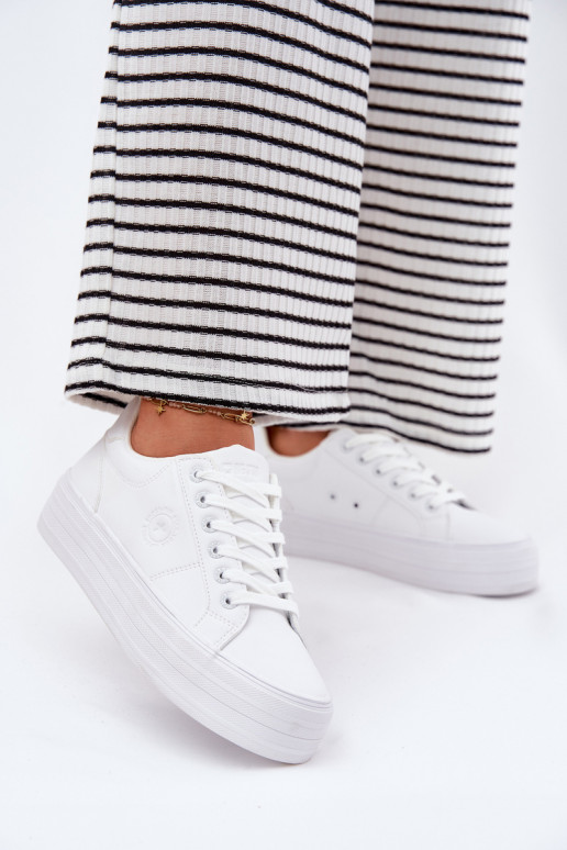 Eko Āda sieviešu puszābaki ar platformu Big Star RR274298 baltas krāsas