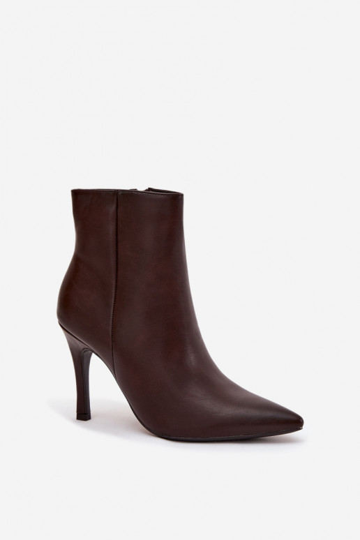 siltināti Sieviešu puszābaki ar papēdi Eko Āda CzekoladoIne Nolisse