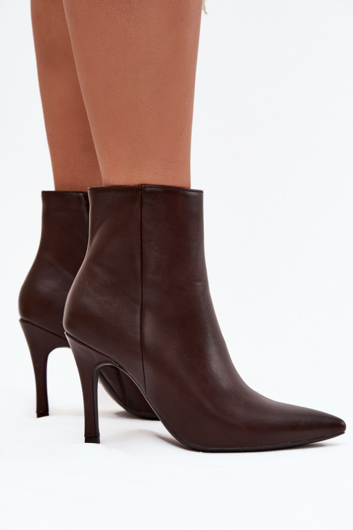 siltināti Sieviešu puszābaki ar papēdi Eko Āda CzekoladoIne Nolisse