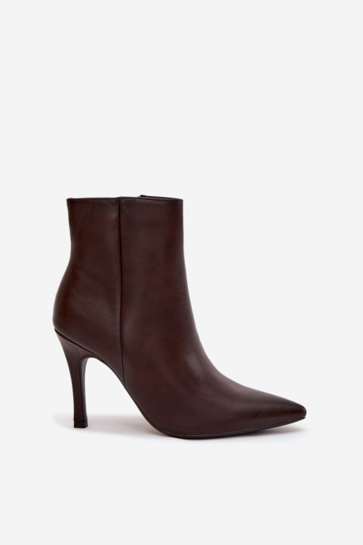 siltināti Sieviešu puszābaki ar papēdi Eko Āda CzekoladoIne Nolisse