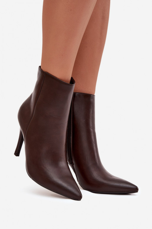 siltināti Sieviešu puszābaki ar papēdi Eko Āda CzekoladoIne Nolisse