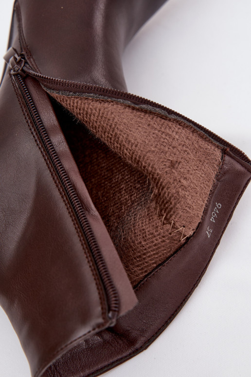 siltināti Sieviešu puszābaki ar papēdi Eko Āda CzekoladoIne Nolisse