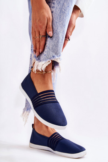 Sieviešu Sporta apavi Auduma Slip-On tumši zilas krāsas Lilis 2