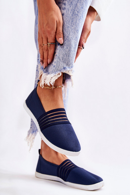 Sieviešu Sporta apavi Auduma Slip-On tumši zilas krāsas Lilis