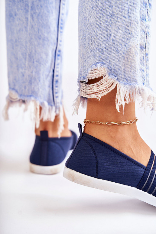 Sieviešu Sporta apavi Auduma Slip-On tumši zilas krāsas Lilis