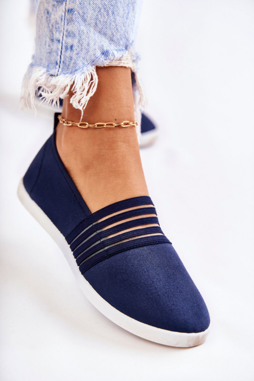 Sieviešu Sporta apavi Auduma Slip-On tumši zilas krāsas Lilis