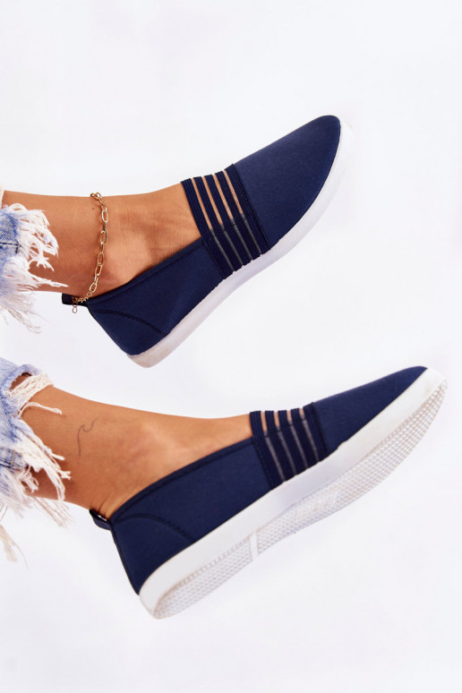 Sieviešu Sporta apavi Auduma Slip-On tumši zilas krāsas Lilis