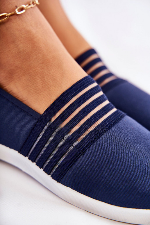 Sieviešu Sporta apavi Auduma Slip-On tumši zilas krāsas Lilis