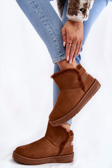 Sieviešu Sieviešu puszābaki sniega apavi Big Star KK274620 brūnas krāsas 2