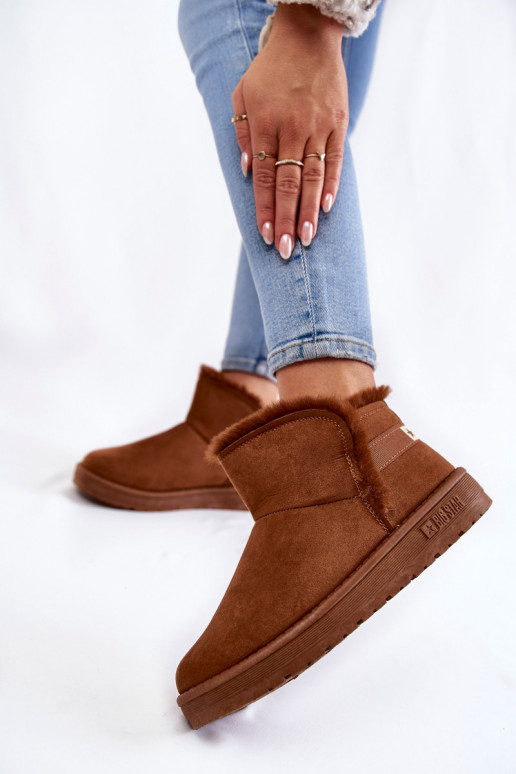 Sieviešu Sieviešu puszābaki sniega apavi Big Star KK274620 brūnas krāsas