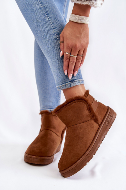 Sieviešu Sieviešu puszābaki sniega apavi Big Star KK274620 brūnas krāsas