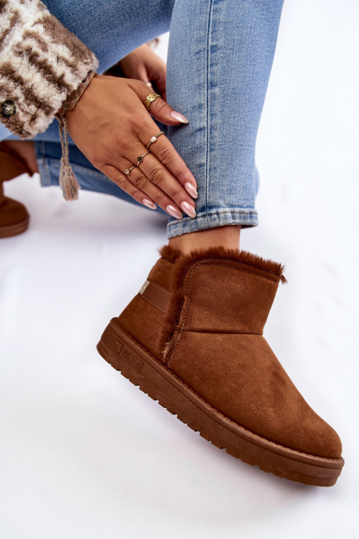 Sieviešu Sieviešu puszābaki sniega apavi Big Star KK274620 brūnas krāsas