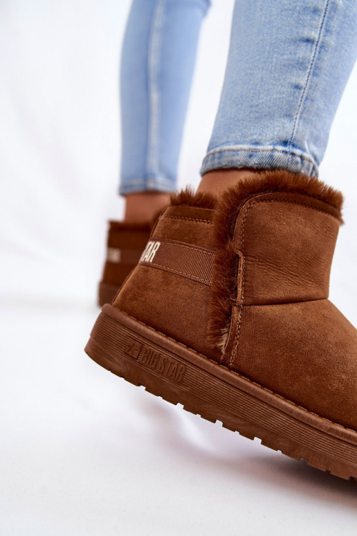 Sieviešu Sieviešu puszābaki sniega apavi Big Star KK274620 brūnas krāsas