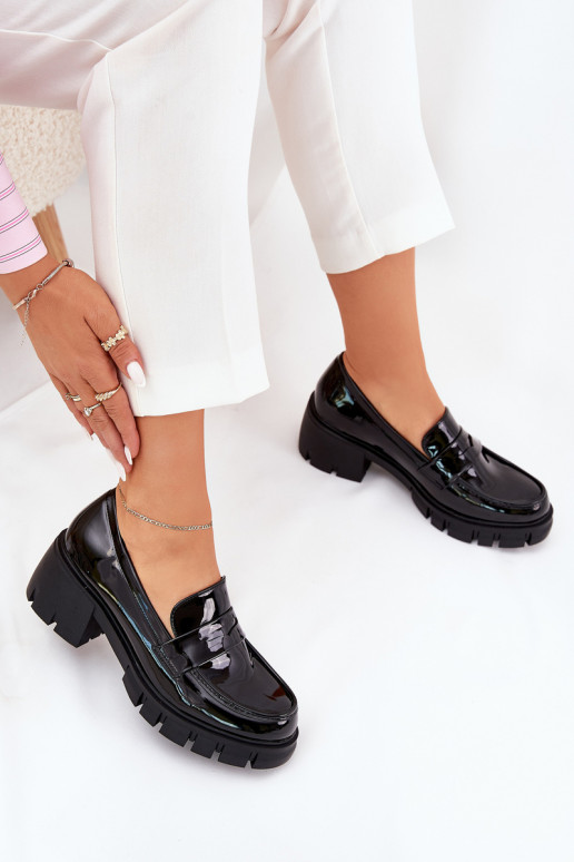 Laque apavi Sieviešu Uz masīviem papēžiem melnas krāsas Felonith