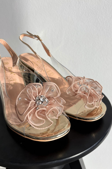 sandales ar papēdi ar ornamentiem D&A MR52-238 Zelta krāsas 2