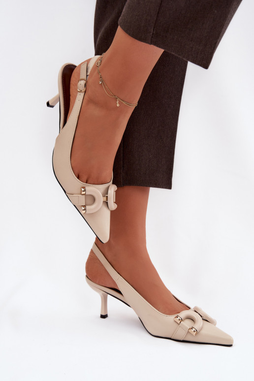 Sieviešu basenes ar papēdi Ar greznu Detalem Ziloņkaula krāsas Brienne