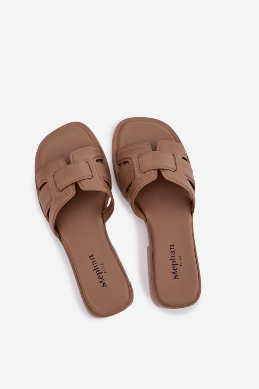 sieviešu čības ar platiem papēžiem smilšu krāsas Lorania