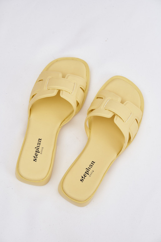 sieviešu čības ar platiem papēžiem Dzelteni Lorania