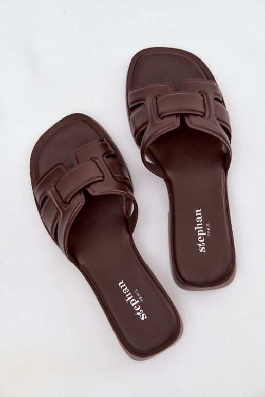 sieviešu čības ar platiem papēžiem CzekoladoIne Lorania