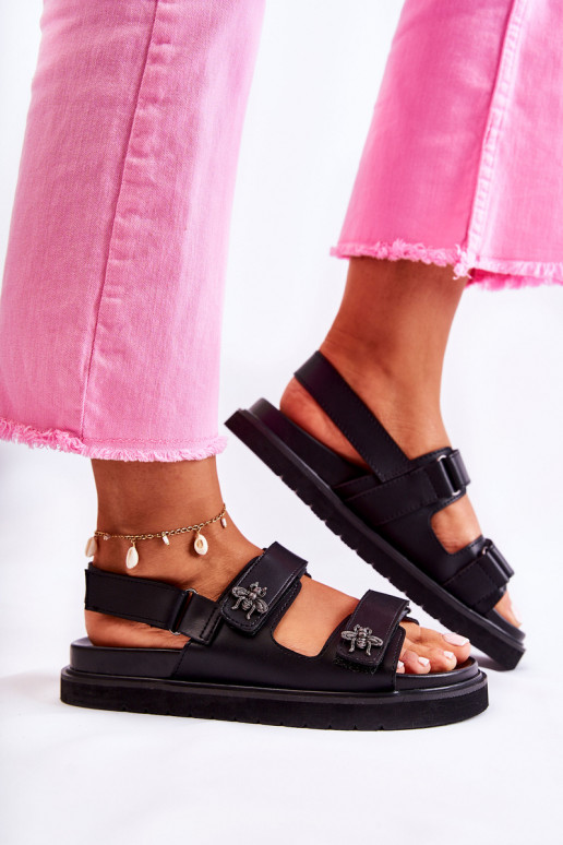 Sieviešu Sieviešu basenes ar ornamentiem melnas krāsas Elly