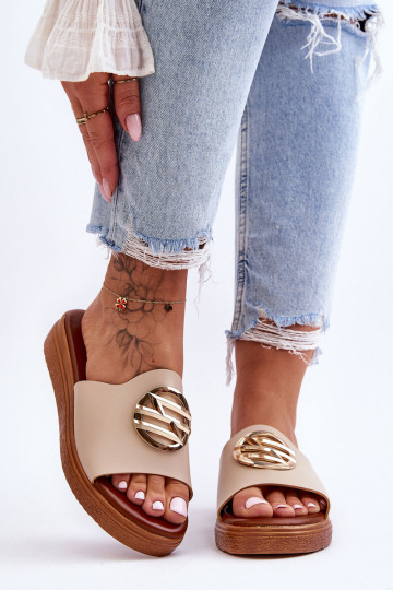 Sieviešu Čības ar ornamentiem smilšu krāsas Secrets 2