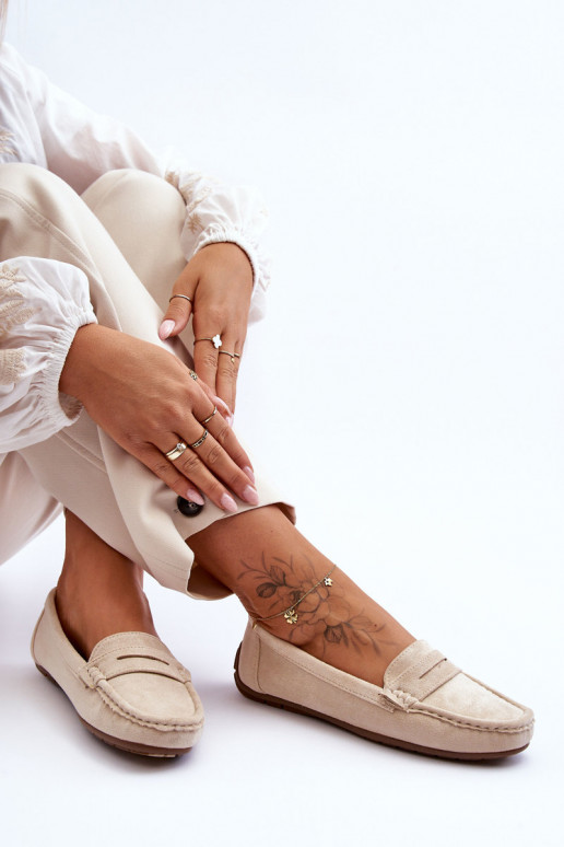 Eleganti zamšādas lauferi smilšu krāsas Lenvie