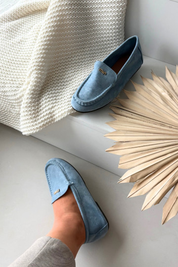 sieviešu mokasīniTā irzsm Zelta krāsasm Detalem Zilas krāsas Sarivelle 2