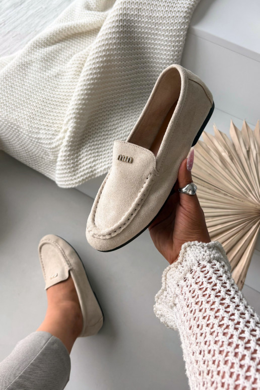 sieviešu mokasīniTā irzsm Zelta krāsasm Detalem smilšu krāsas Sarivelle