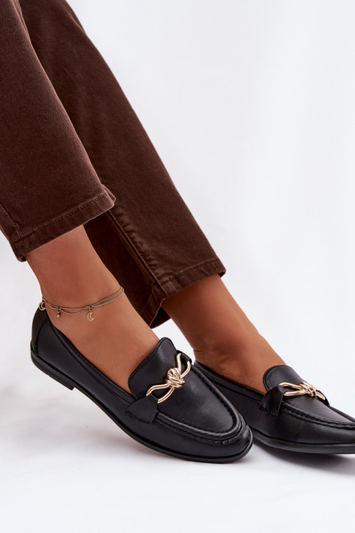 Mokasīni Sieviešu Ar greznu Detalem melnas krāsas Rosynne