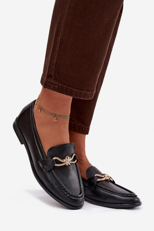 Mokasīni Sieviešu Ar greznu Detalem melnas krāsas Rosynne