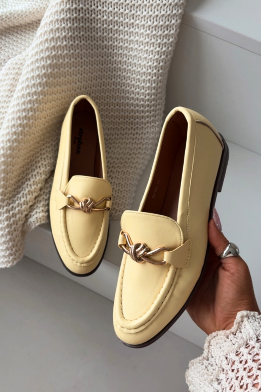 Mokasīni Sieviešu Ar greznu Detalem Dzelteni Rosynne