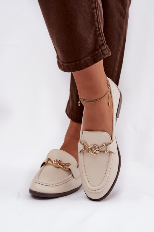 Mokasīni Sieviešu Ar greznu Detalem Ziloņkaula krāsas Rosynne