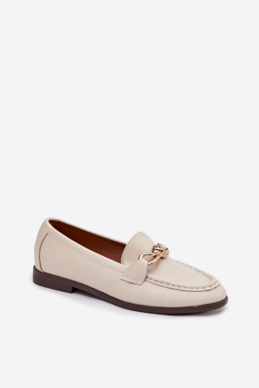 Mokasīni Sieviešu Ar greznu Detalem Ziloņkaula krāsas Rosynne