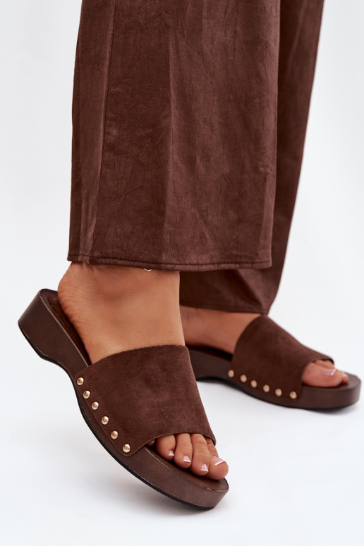 sieviešu čības Ze Zelta krāsasmi Kniedes CzekoladoIne Ferinna