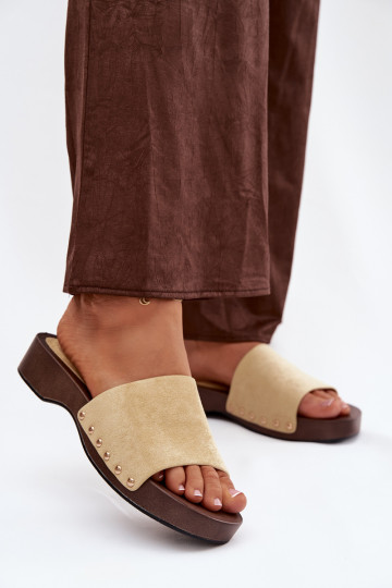 sieviešu čības Ze Zelta krāsasmi Kniedes Dzelteni Ferinna 2