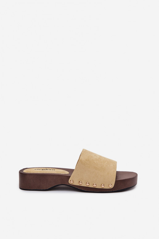 sieviešu čības Ze Zelta krāsasmi Kniedes Dzelteni Ferinna