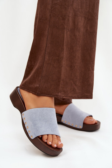 sieviešu čības Ze Zelta krāsasmi Kniedes Zilas krāsas Ferinna 2