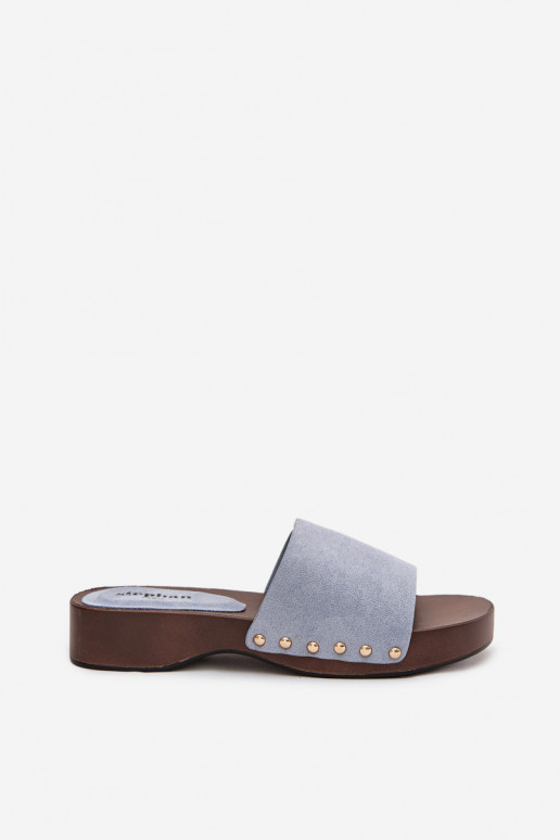 sieviešu čības Ze Zelta krāsasmi Kniedes Zilas krāsas Ferinna