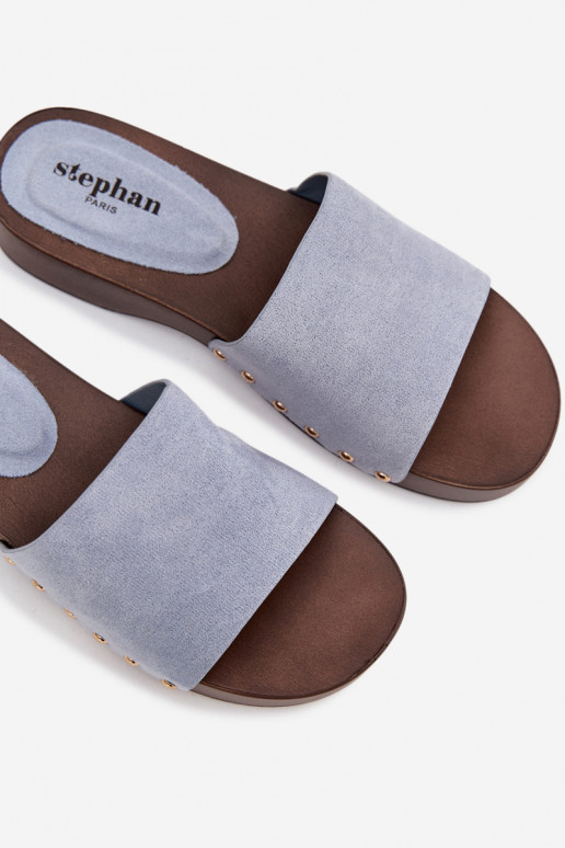 sieviešu čības Ze Zelta krāsasmi Kniedes Zilas krāsas Ferinna